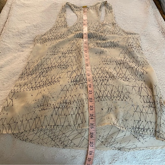 Tan and Black print see through tank top blouse - Picture 6 of 6